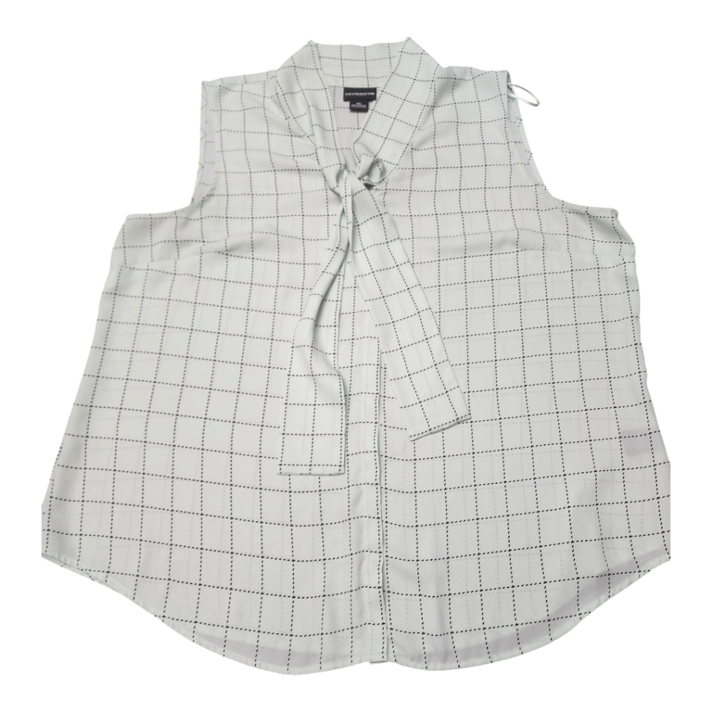 Liz Claiborne Mint Green Sleeveless Grid Blouse Size XXL